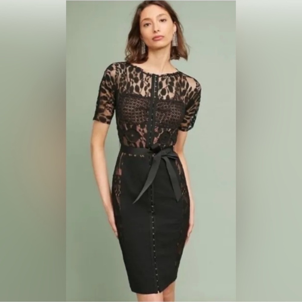 anthropologie byron lars carissima sheath dress size 10 black